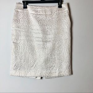 Ann Taylor Cream Shimmer Skirt